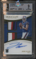 2018 Josh Allen BGS 9 Immaculate Rookie Dual Patch Auto #ISJA 63/99