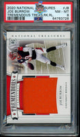 2020 Joe Burrow PSA 8 National Treasures Trem Treasures Rookie Relic 16/99