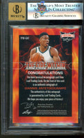 2022 Giannis Antetokounmpo BGS 9 10 Leaf Vibrance Fire within Gold Auto 1/1