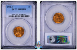 1952-S 1C PCGS MS66 RD 28358261