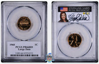 1960 Large Date 1C PCGS PR66 RD Stephanie Sabin Signature Label 45524232