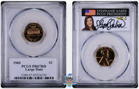 1960 Large Date 1C PCGS PR67 RD Stephanie Sabin Signature Label 45524359