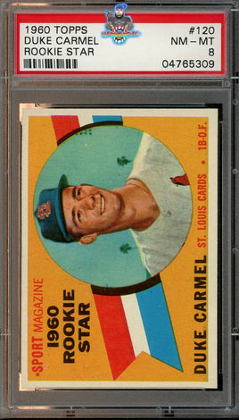 1960 Duke Carmel PSA 8 Topps Rookie Star #120
