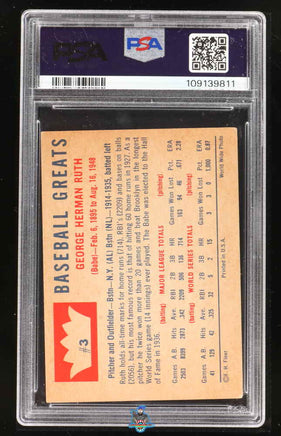 1960 Babe Ruth PSA 3 Fleer #3