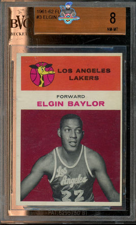 1961 Fleer Elgin Baylor #3 BGS 8 0000064215