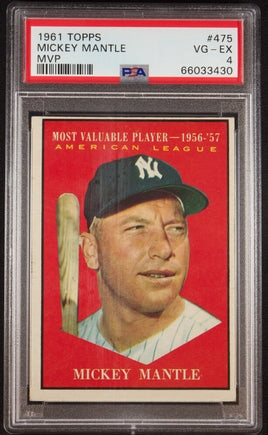 1961 Topps Mickey Mantle MVP #475 PSA 4 66033430