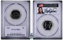 1962 5C PCGS PR66 Stephanie Sabin Signature Label 45523227