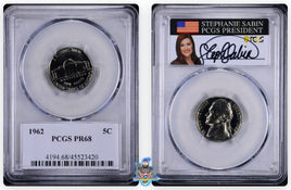 1962 5C PCGS PR68 Stephanie Sabin Signature Label 45523420