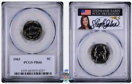 1963 5C PCGS PR66 Stephanie Sabin Signature Label 45514257