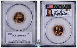 1964 1C PCGS PR67 RD Stephanie Sabin Signature Label 45529554