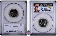 1964 5C PCGS PR66 Stephanie Sabin Signature Label 45529481