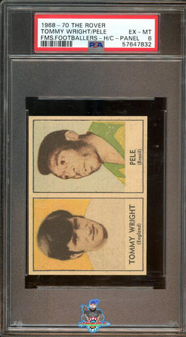 1968-70 The Rover Tommy Write and Pele FMS Footballers Hand Cut Panel PSA 6 57647832