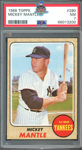 1968 Mickey Mantle PSA 7 Topps #280