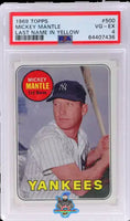 1969 Topps Last Name In Yellow Mickey Mantle #500 PSA 4 64407436