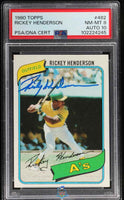 1980 Rickey Henderson PSA 8 10 Topps Auto Freshly Graded #482