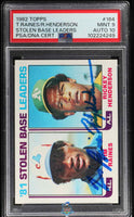 1982 Raines, Henderson PSA 9 10 Topps Stolen Base Leaders Dual Auto #164