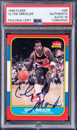 1986 Clyde Drexler PSA Authentic 10 Fleer Auto #26