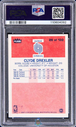1986 Clyde Drexler PSA Authentic 10 Fleer Auto #26