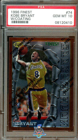 1996 Topps Finest Kobe Bryant With Coating #74 PSA 10 08120410