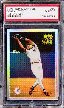 1996 Derek Jeter PSA 9 Topps Chrome Refractor #80