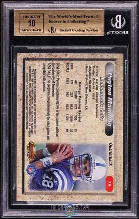1998 Peyton Manning BGS 9.5 10 Bowmans Best Rookie Auto #7A