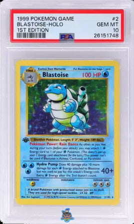 1999 Pokemon Base Set 1st Edition Holo Blastoise #2 PSA 10 26151748