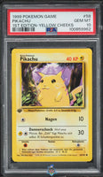 1999 Pikachu PSA 10 Pokemon 1st Edition Yellow Cheeks #58