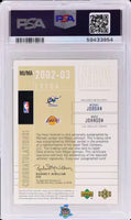 2002 Jordan, Johnson PSA 9 U.D. SP Game Used Extra Autonificance Gold #MJ/MA /6