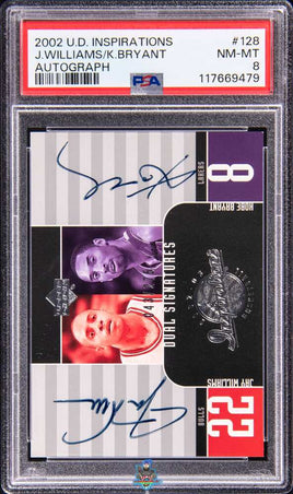 2002 Kobe Bryant Jayson Williams PSA 8 UD Inspirations Dual Signed Card 43/275