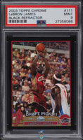 2003 Topps Chrome Black Refractor LeBron James ROOKIE 405 of 500 #111 PSA 9 27358086