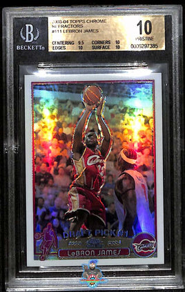 2003 Topps Chrome Refractor LeBron James Rookie BGS 10 0006297385