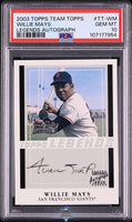 2003 Williw Mays PSA 10 Topps Team Topps Legends Autograph #TTWM