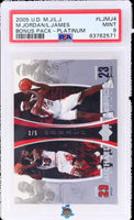 2005 Jordan James PSA 9 UD Bonus Pk Plat Michael Jordan LeBron James #LJMJ4 3/5