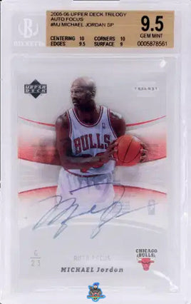 2005 Michael Jordan BGS 9.5 9 UD Trilogy Auto Focus On Card Auto #AFMJ
