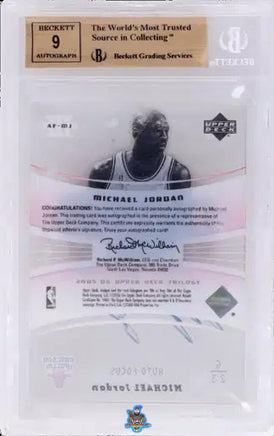 2005 Michael Jordan BGS 9.5 9 UD Trilogy Auto Focus On Card Auto #AFMJ