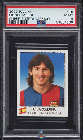 2007 Panini Super Futbol Mexico Lionel Messi #15 PSA 9 53854200