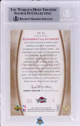 2007 LeBron James BGS 7.5 UD Ult Coll Ultimate Commitment Patch Auto #UCLJ 7/10