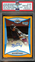 2008 Buster Posey PSA 10 10 Bowman Chrome DP and Pros Auto Orange Refractor /25