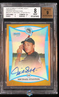 2008 Michael Stanton BGS 8 9 Bowman Chrome DP and Pros Orange Refractor Auto /25