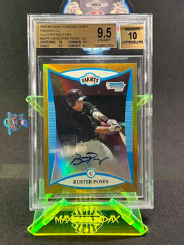 2008 Bowman Chrome Draft Prospects Buster Posey Gold Refractor Auto #BDPP128 10 of 50 BGS 9.5 Auto 10 0008852604
