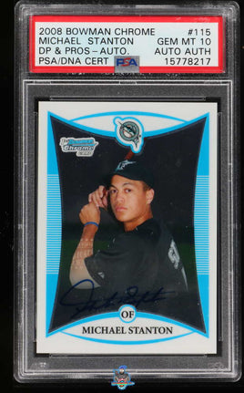 2008 Michael Stanton PSA 10 Bowman Chrome DP and Pros Auto #BDPP115