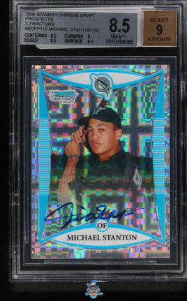 2008 Michael Stanton BGS 8.5 9 Bowman Chrome DP and Pros Xfractor Auto /225