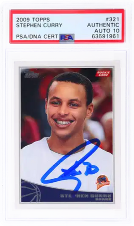 2009 Stephen Curry PSA Authentic 10 Topps Auto #321