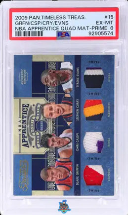 2009 S Curry B Griffin O Casspi T Evans PSA 6 Tmls Treasures NBA Apprntc Quad Mat 9/10