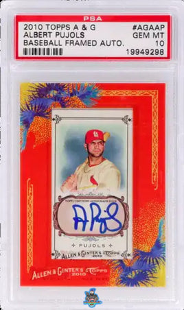2010 Albert Pujols PSA 10 Topps A & G Framed Autograph #AGAAP