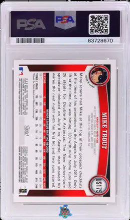 2011 Mike Trout PSA 10 Topps Update Cognac Diamond Anniversary #US175
