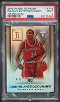 2013 Panini Titanium 22 Giannis Antetokounmpo ROOKIE 16 of 22 #115 PSA 9 65715246