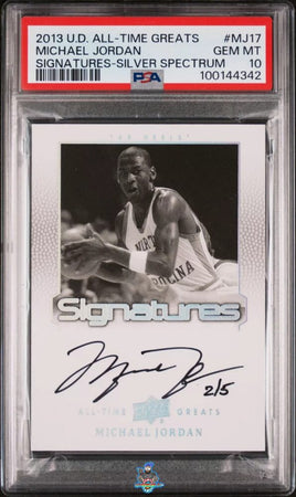 2013 UD All Time Greats Michael Jordan Signatures  /5 PSA 10 POP 1