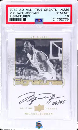 2013 UD All Time Greats Michael Jordan Signatures /45 PSA 10