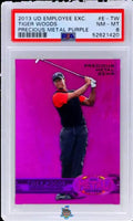 2013 Tiger Woods PSA 8 UD Emp Exc Precious Metal Purple #ETW 36/125